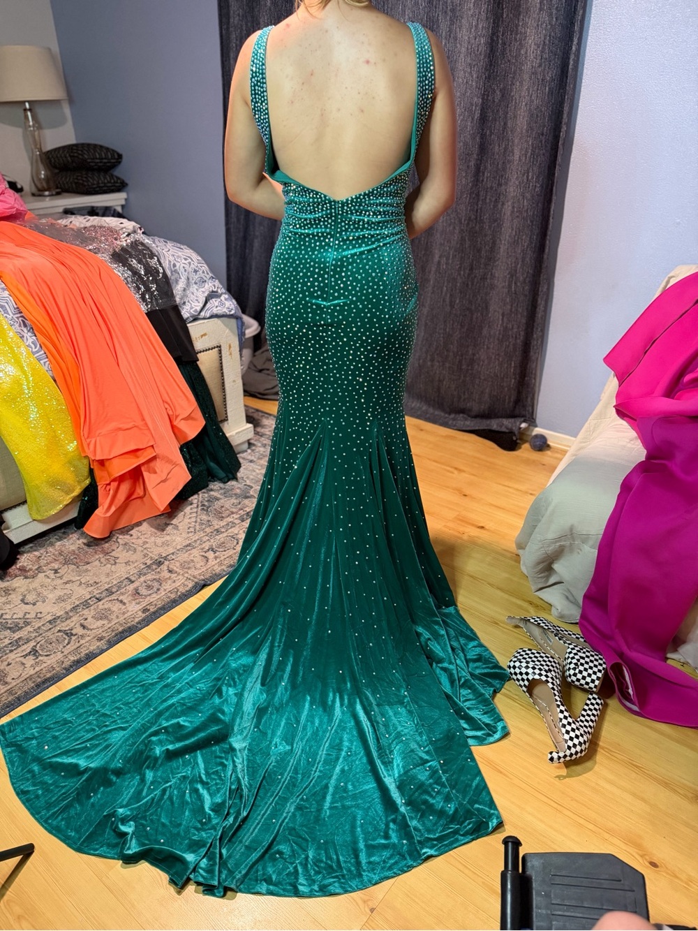 Johnathan Kayne Pageant gown with cape size 14 - Picture 2 of 6
